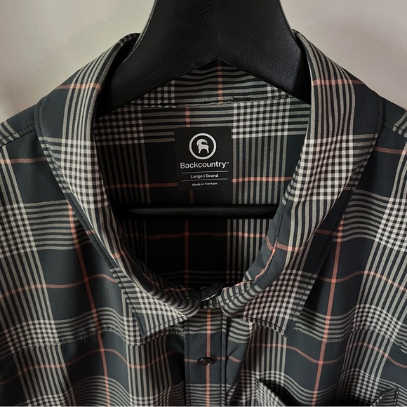 Backcountry Button-Up MTB Jersey - Men's L Gray Stripes - Picture 10 of 14